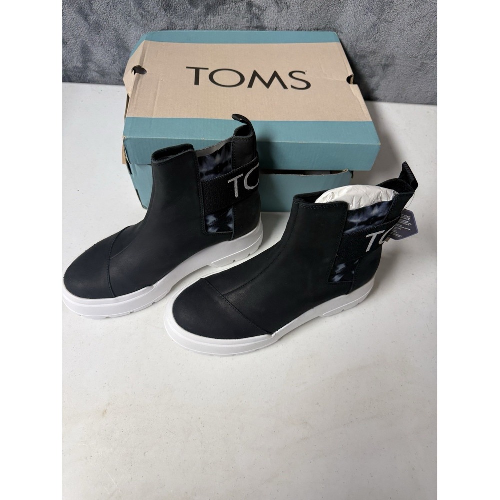Toms Womens Alpargata Combat Black Leather Tie Dye 7